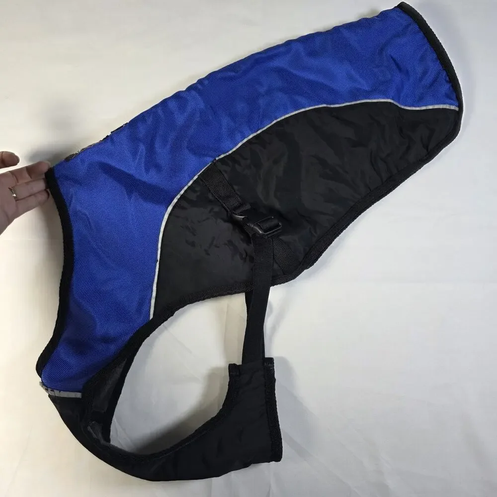 Vintage Ruff Wear Dog Coat Large Blue Black Reflective Outdoor Jacket Ruffwear